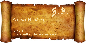 Zalka Mihály névjegykártya